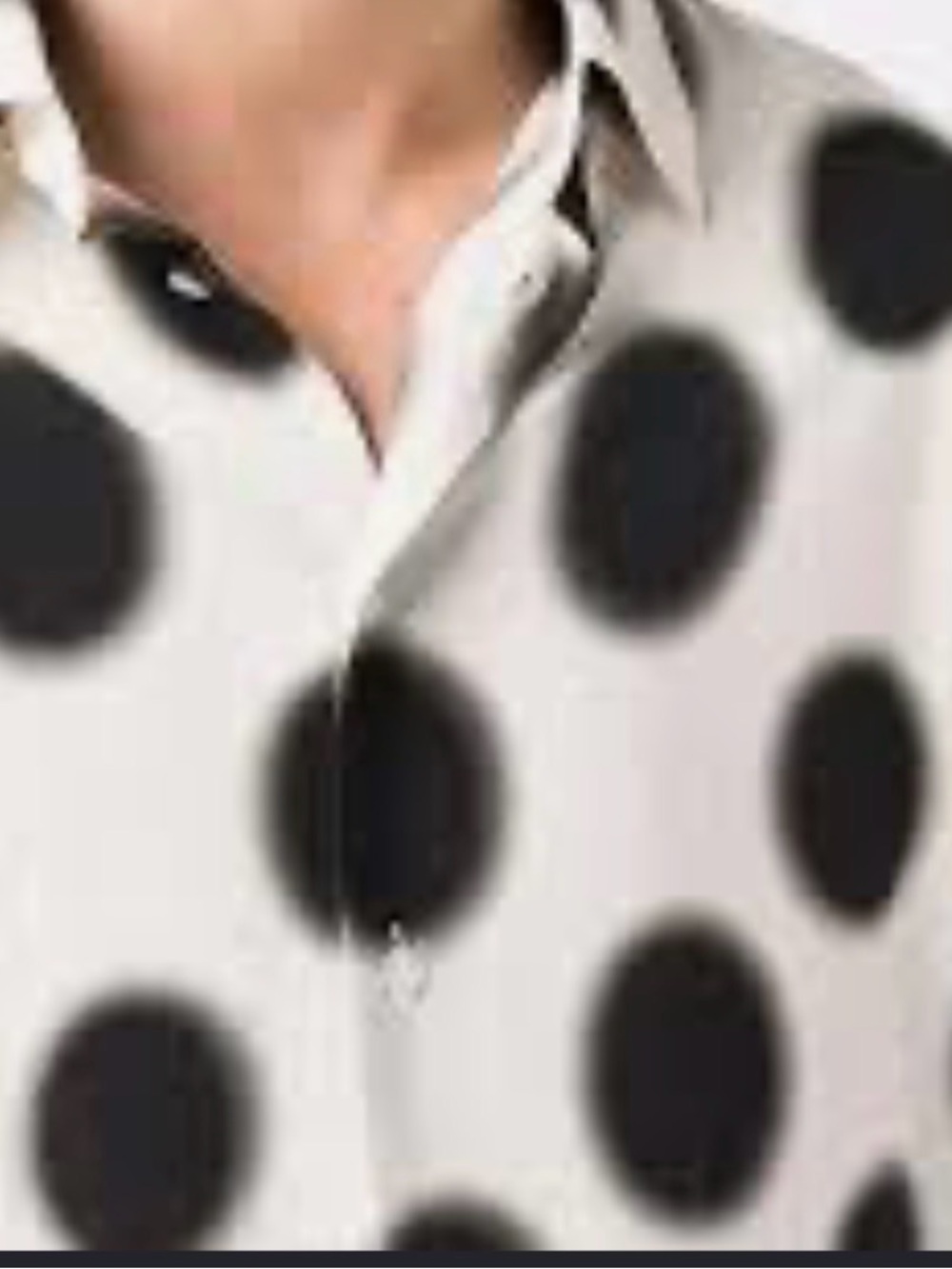 Sandro dark cream Button-Down Shirt with Large Black Polka Dots